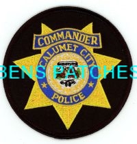 ILLINOIS,CALUMET CITY POLICE HAT PATCH COMMANDER 1